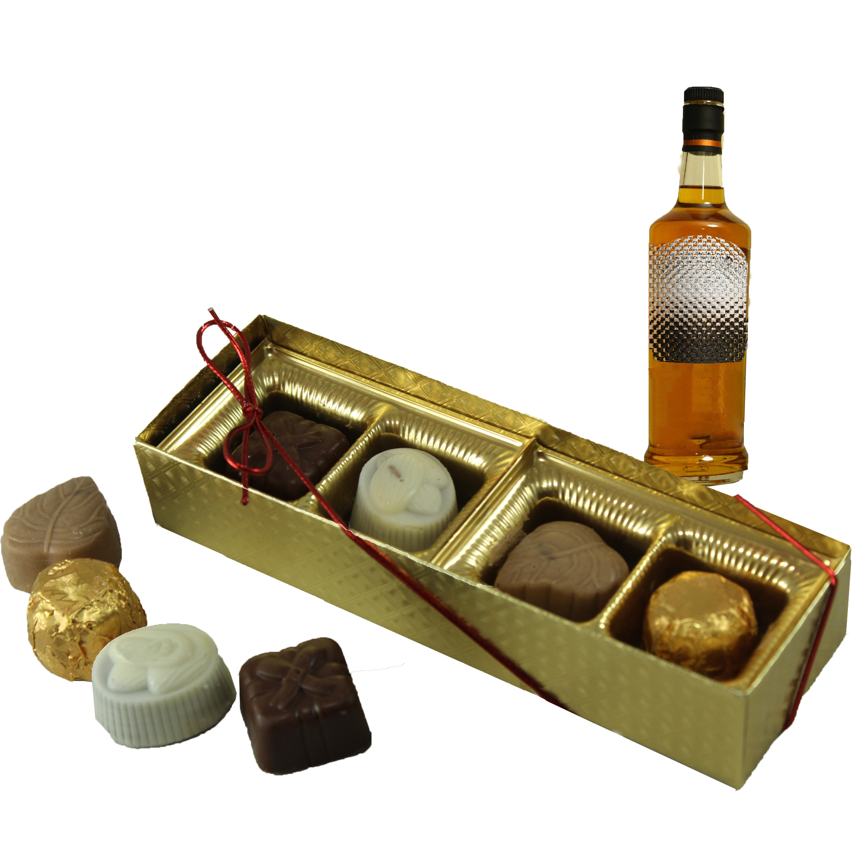 Gift Box Long 4 Pieces Assorted Delicious fine Truffles with Mini Liquor