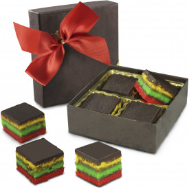 Fresh Baked Rainbow Cookies 4 Pieces of Authentic Rainbow Cookies in a Beautiful Gift Box With a Bow